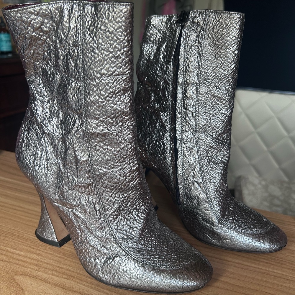 Sies Marjan Metallic Leather Bootie Size EU 38/7.5-8 US Size